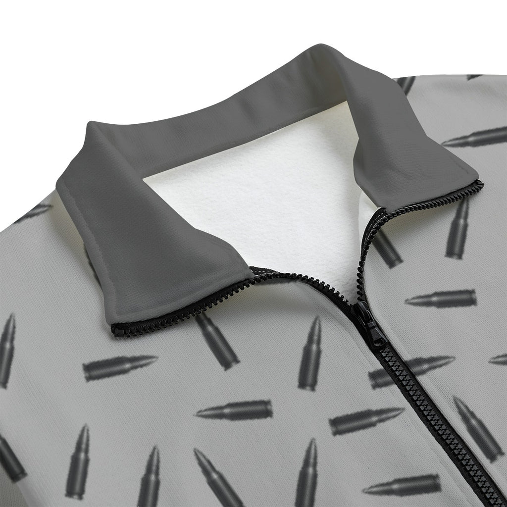 All-Over Print Unisex Stand-up Collar Knitted Fleece Outwear