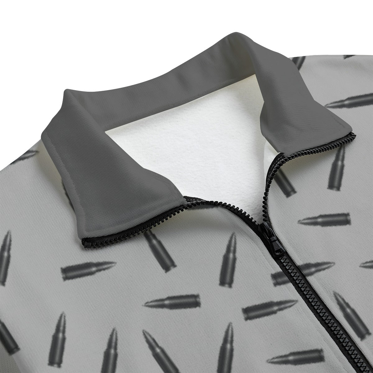 All-Over Print Unisex Stand-up Collar Knitted Fleece Outwear