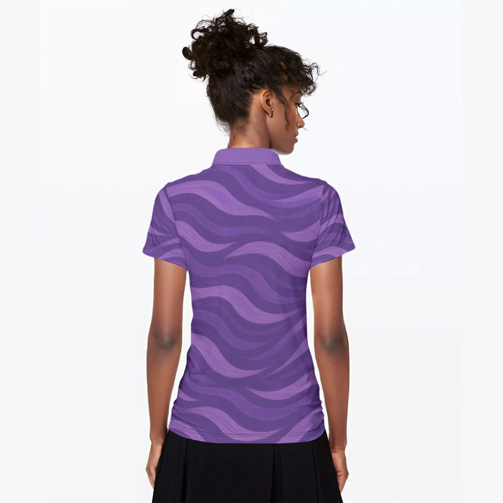 All-Over Print Women's Polo Collar Jersey