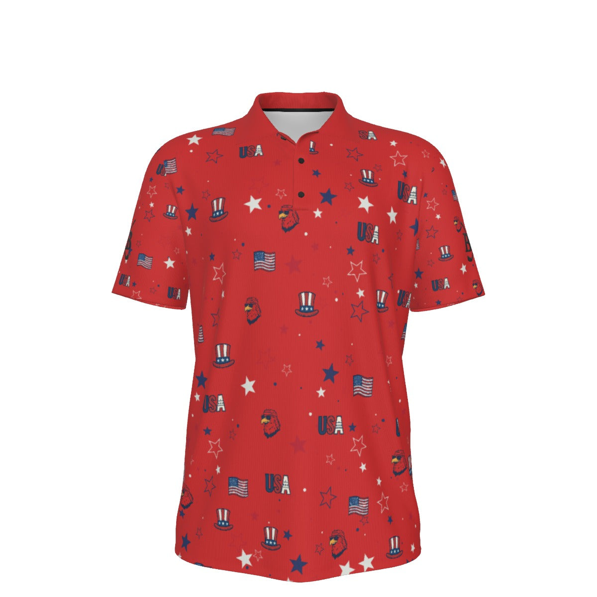 All-Over Print Men's Polo Collar Jersey