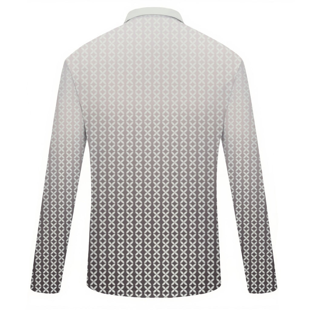 All-Over Print Women's Quarter Zip Sport Shirt With  Long Sleeve