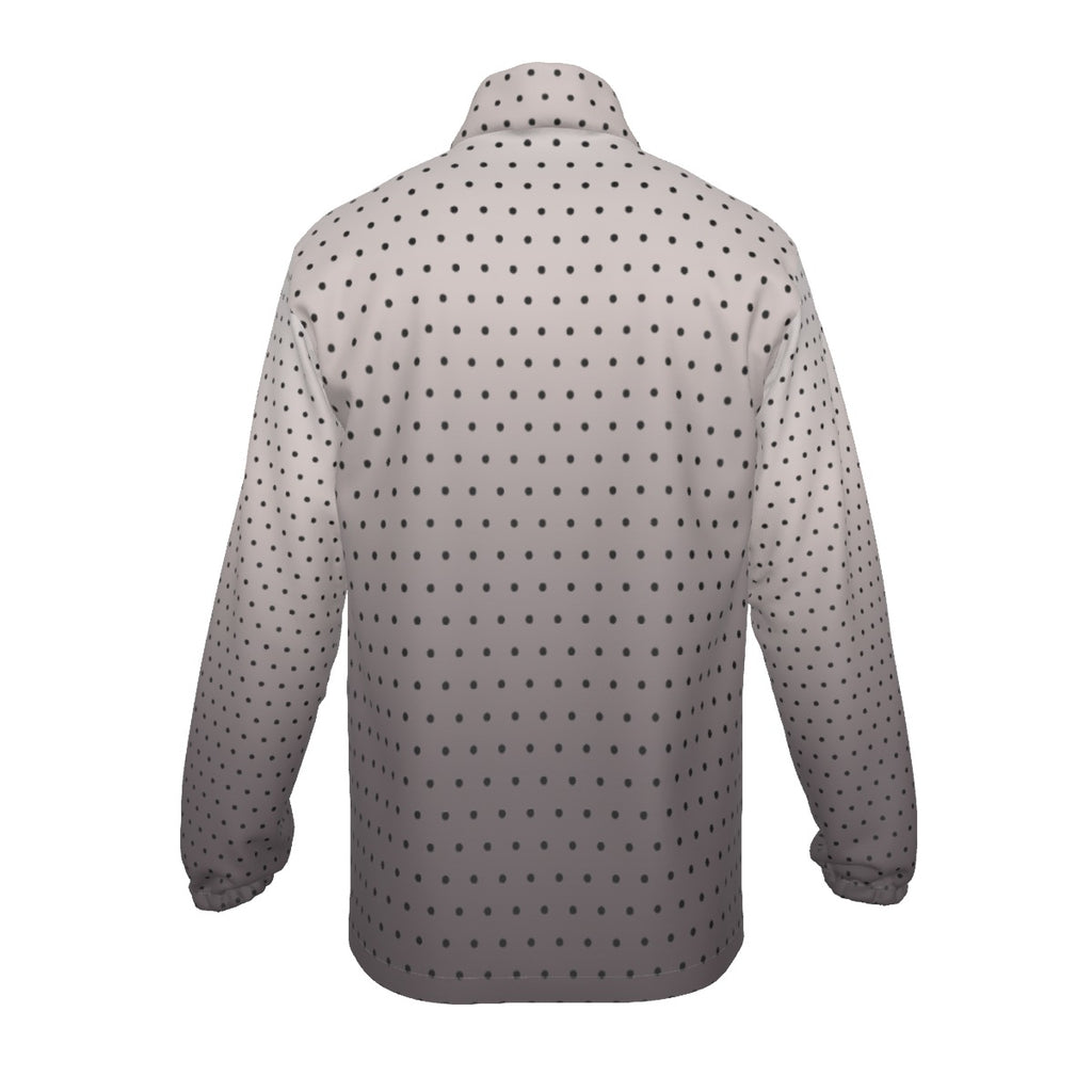 All-Over Print Men's Stand-up Collar Zip-up Windproof Jacket