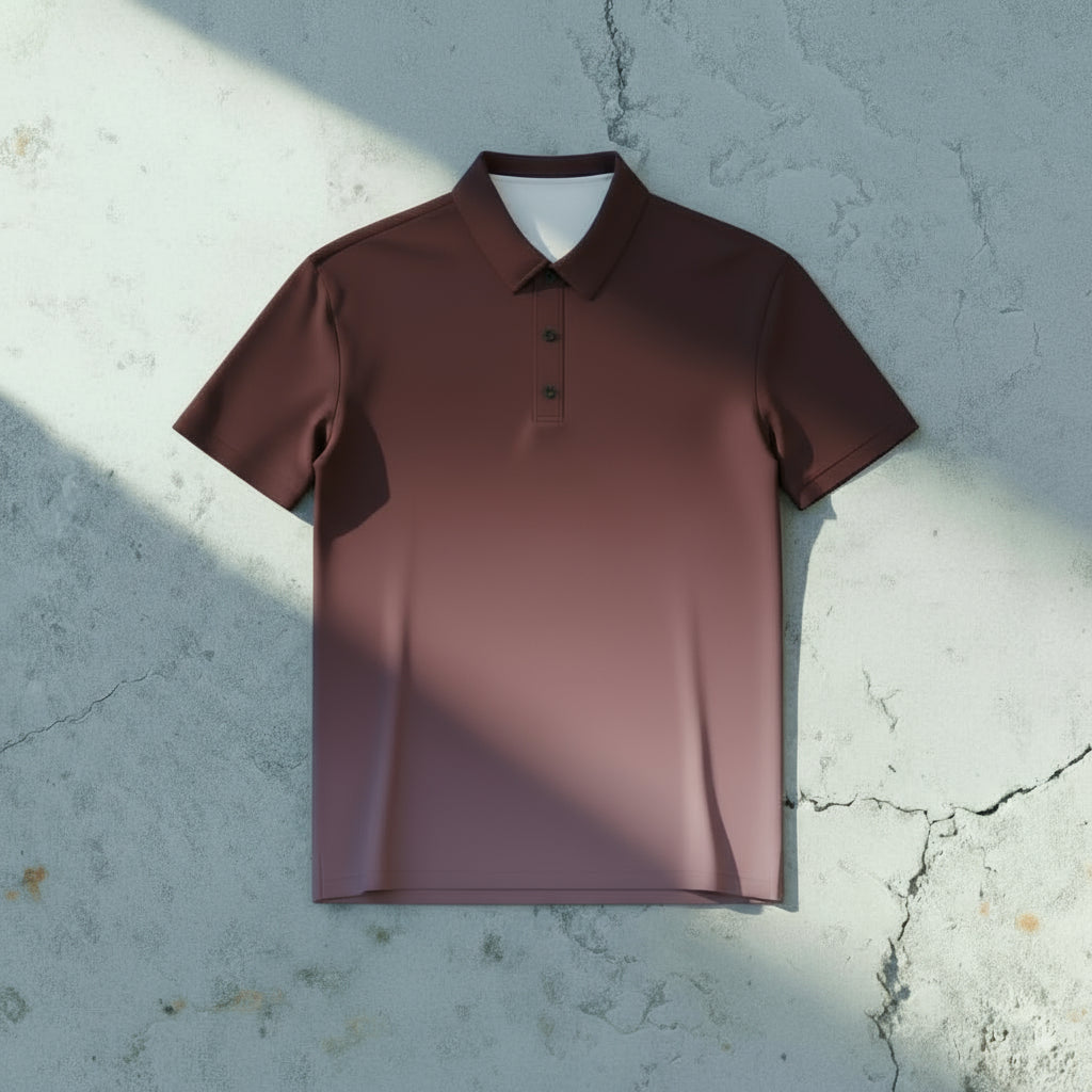 Men’s Maroon Ombré Performance Polo