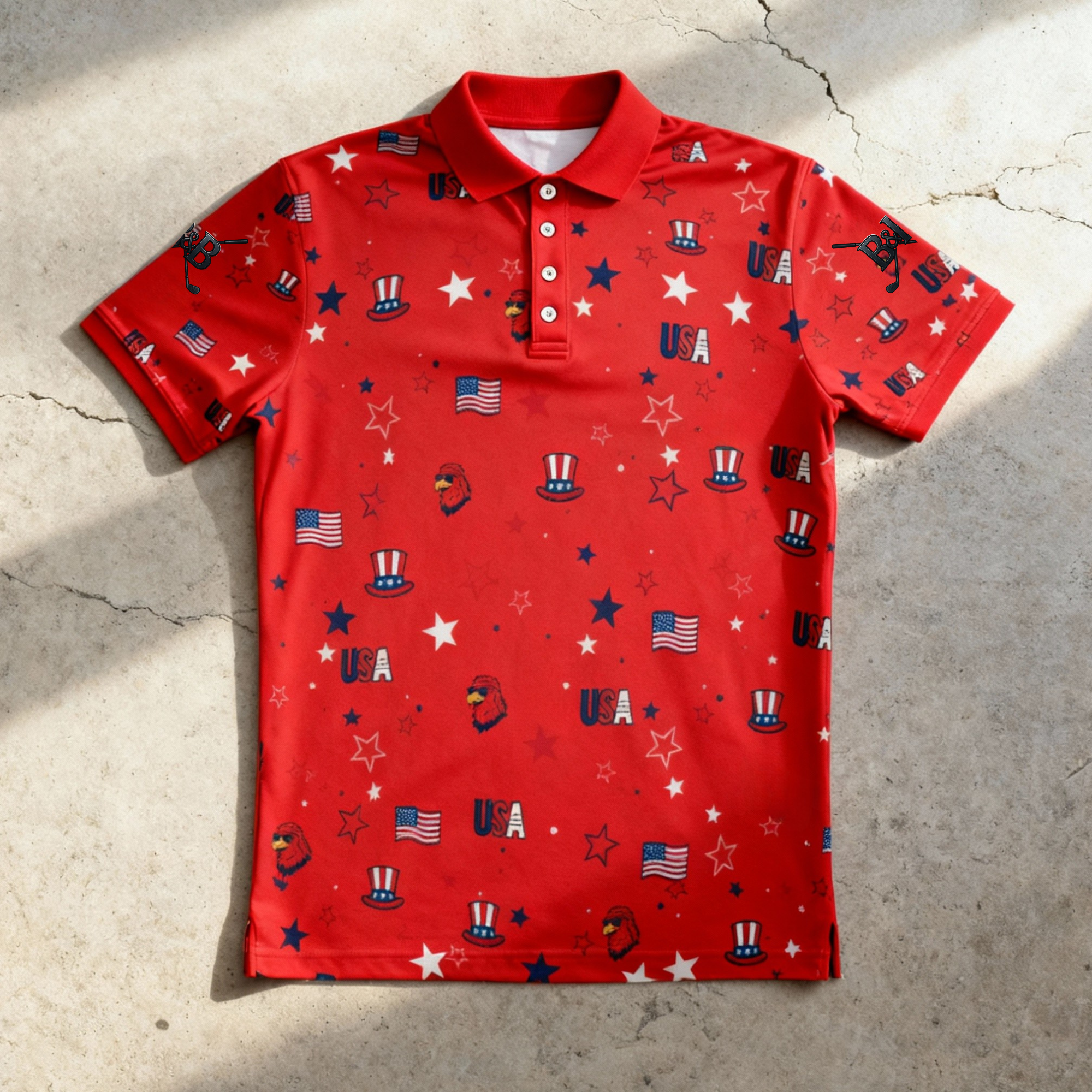 All-Over Print Men's Polo Collar Jersey