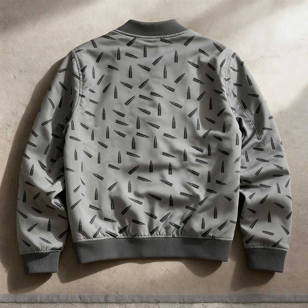 Stealth Grey Bullet Bomber Jacket
